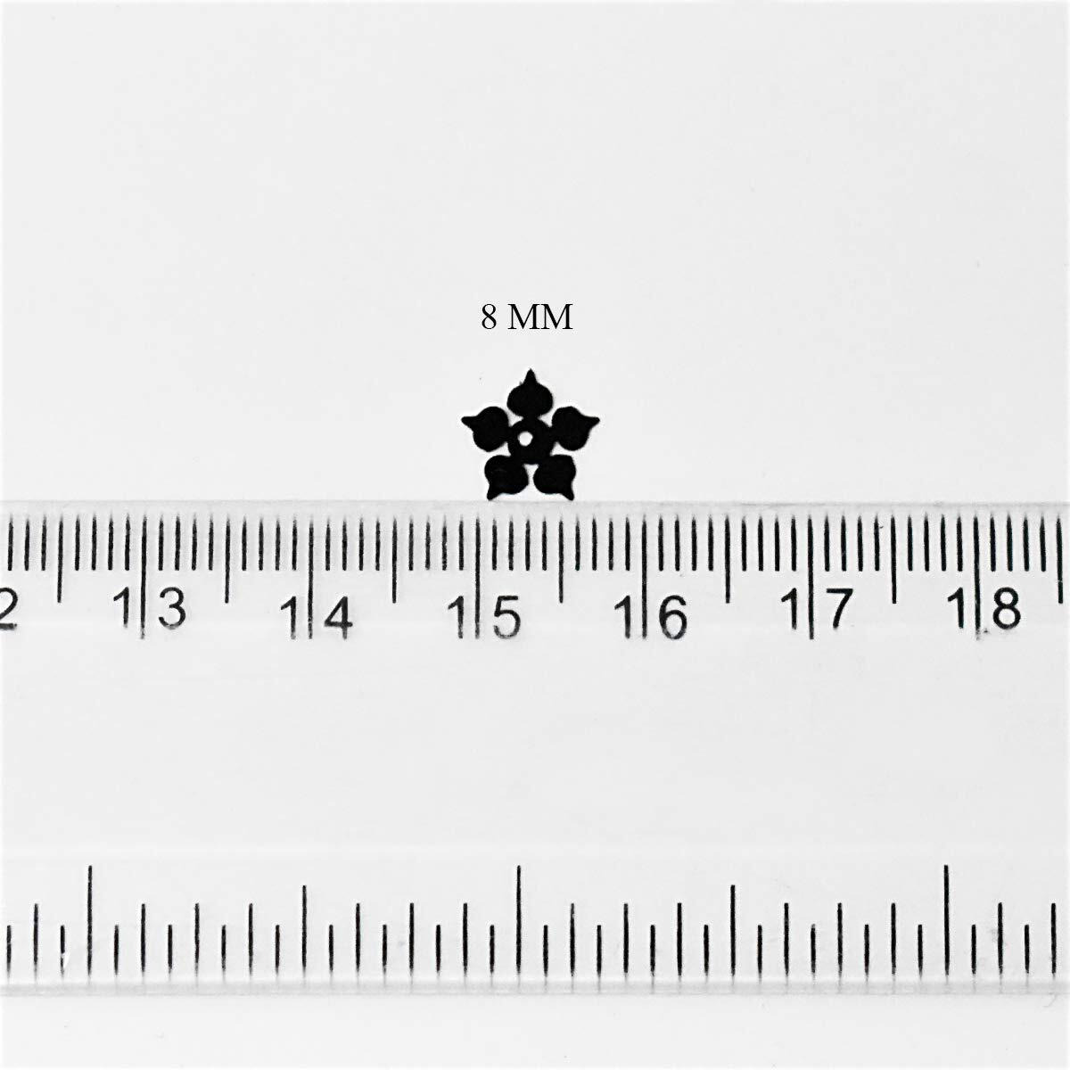 Embroiderymaterial Flower Shape Sequins Sitara For Craft And Embroidery 50Gm (Black, 8Mm)