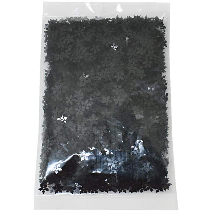 Embroiderymaterial Flower Shape Sequins Sitara For Craft And Embroidery 50Gm (Black, 8Mm)
