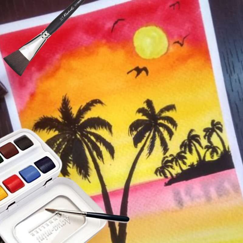 Sennelier Raphael Softaqua Watercolour Flat Brush No.22 |Ideal For Watercolor Paper, Mixed Media Pads, Or Illustration Board With Watercolors, Gouache, Inks, And Watercolor Pencils.