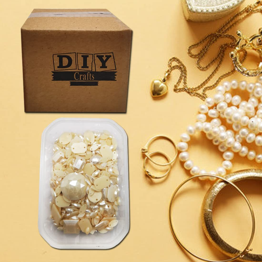 Diy Crafts 125 Grm, As Image, As Image Diy Accessory Findings Jewellery Clasps Fittings Diy Jewellery Making Accessories Pearl Color Acrylic Material (125 Grm, As Image)