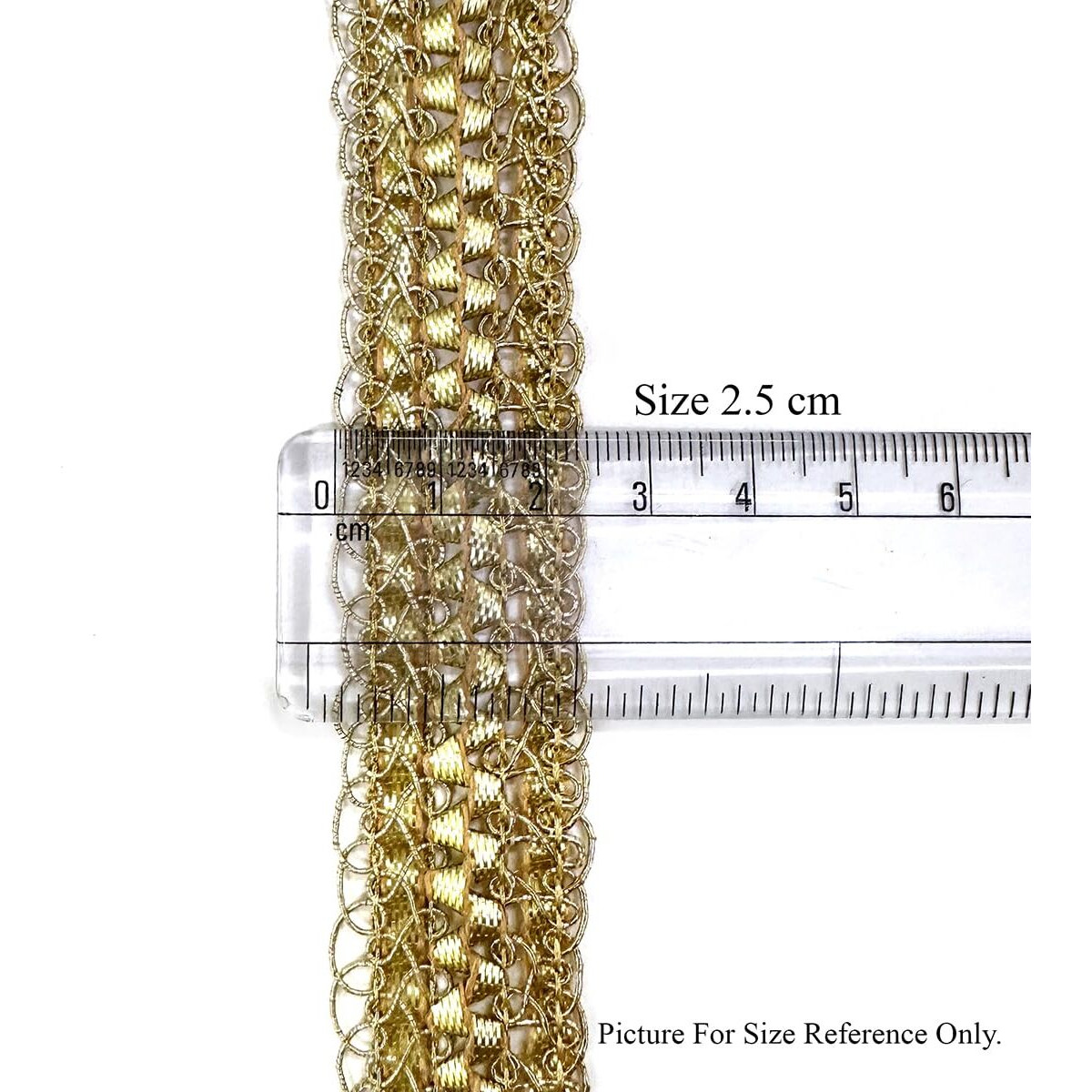 Embroiderymaterial 2.5 Cm Width Floral Gotta Pati Lace For Saree Border, Dress Designing, Blouse, Kurti, Dupatta, Embroidery, Diy & Craft (Light Gold, 17M/Roll)