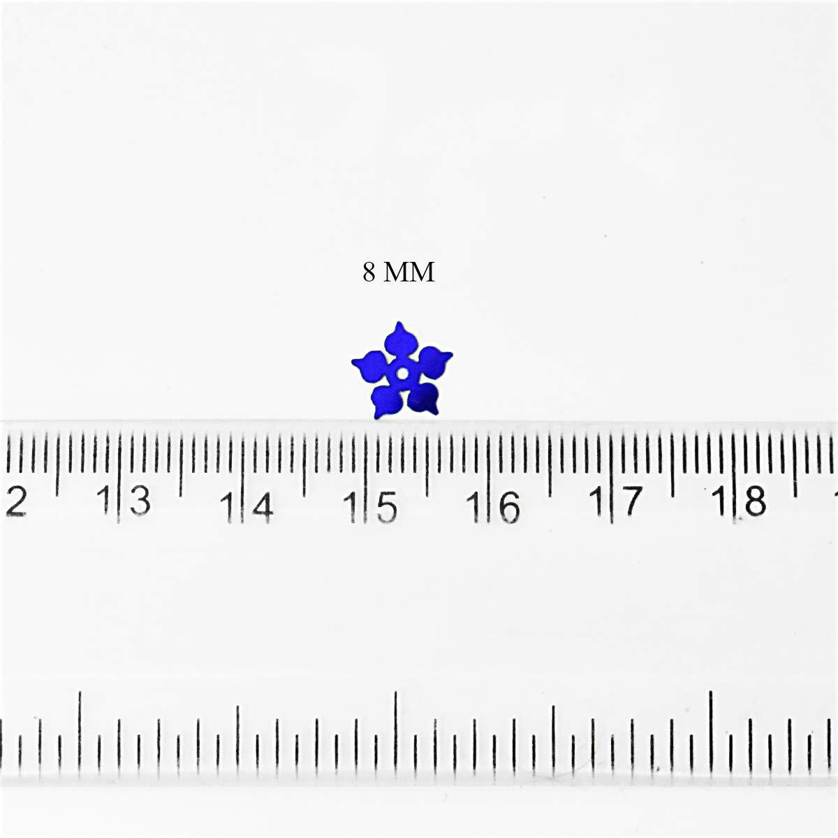 Embroiderymaterial Flower Shape Sequins Sitara For Craft And Embroidery 50Gm (Royal Blue, 8Mm)
