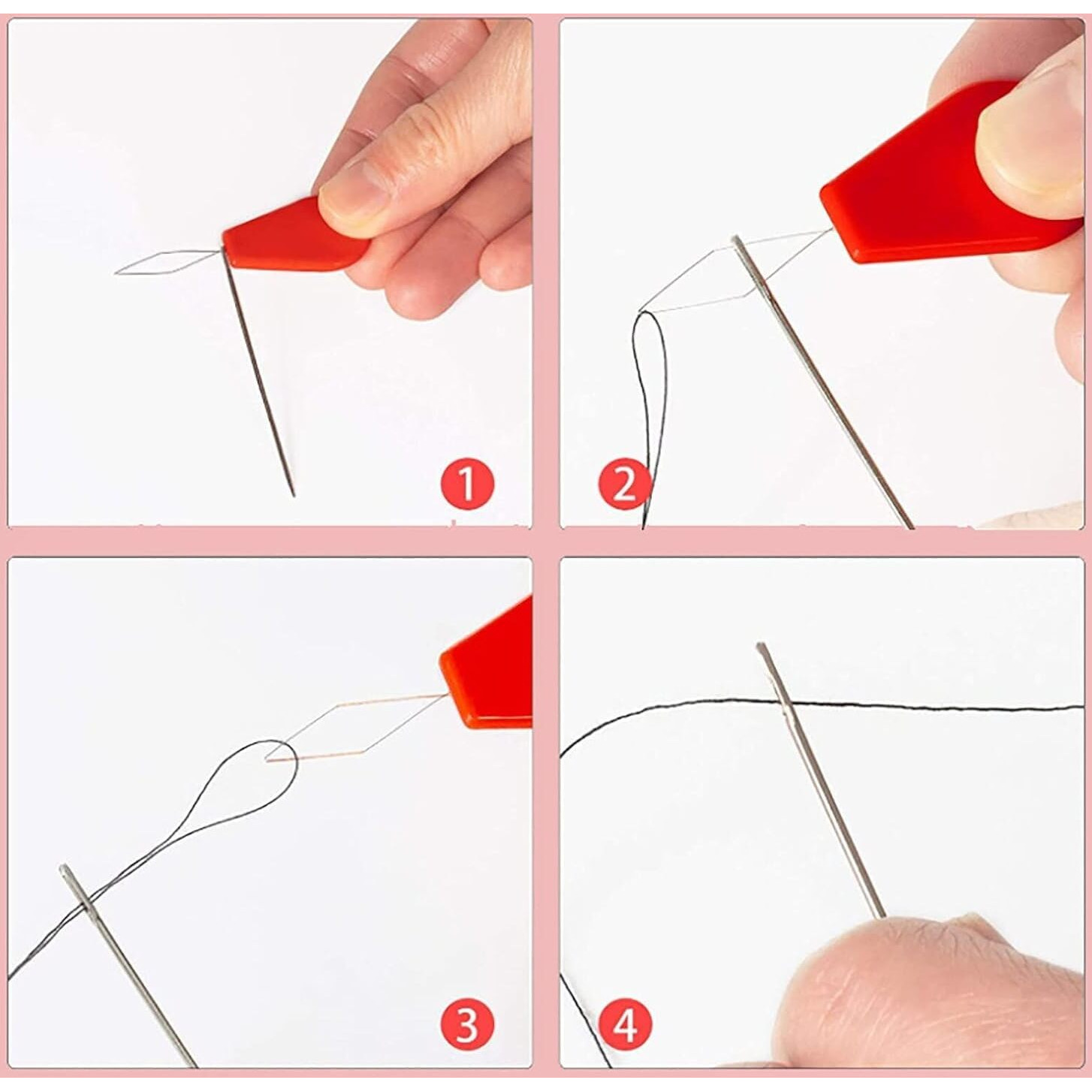 Digsmorden 5Pcs Needle Threader Automatic Needle Recognizer With Hook Threading Household Helpful Elderly Sewing Needle Arts Sewing Tool