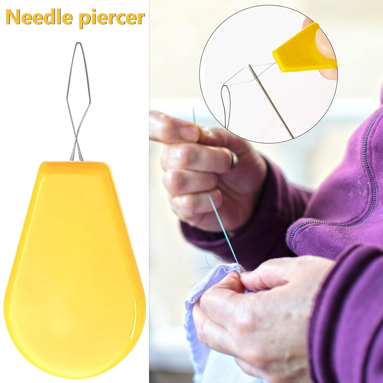 Digsmorden 5Pcs Needle Threader Automatic Needle Recognizer With Hook Threading Household Helpful Elderly Sewing Needle Arts Sewing Tool