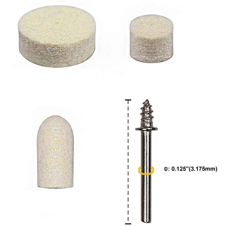 Diy Crafts Pack Of 60 Pcs, Combo Polishing Mandrel Kit, Density Felt Head Polishing Buffing Wheel Polishing Kit,Rotary Tools Accessories Fit For Dremel (Pack Of 60 Pcs, Combo Polishing Mandrel Kit)