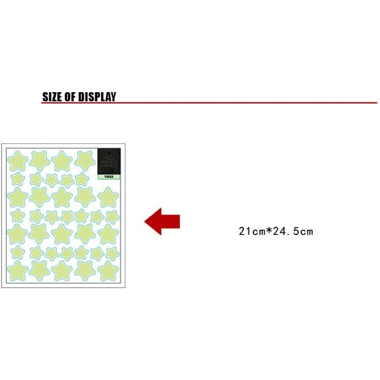 Jaamso Royals Multicolor Self Adhesive Peel And Stick Star Glow In The Dark Wall Sticker Y0033 38 Cm
