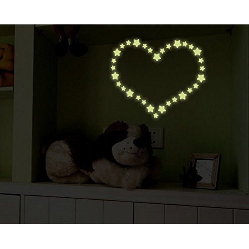 Jaamso Royals Multicolor Self Adhesive Peel And Stick Star Glow In The Dark Wall Sticker Y0033 38 Cm