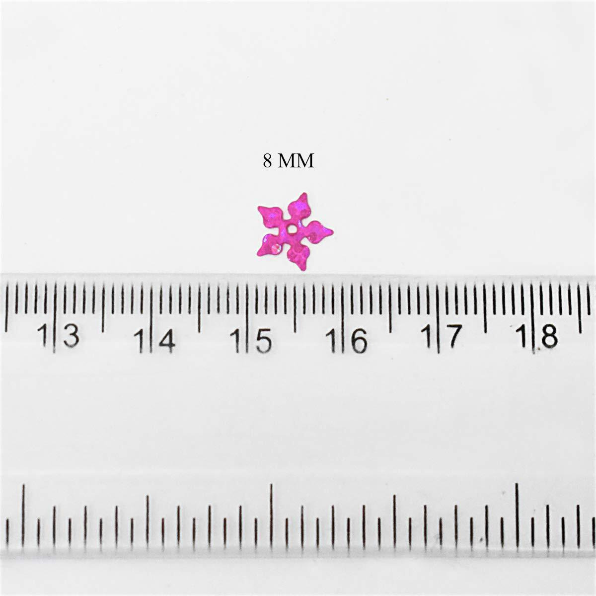 Embroiderymaterial Flower Shape Sequins Sitara For Craft And Embroidery 50Gm (Pink, 8Mm)