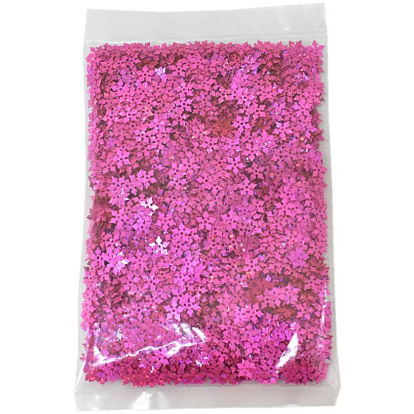 Embroiderymaterial Flower Shape Sequins Sitara For Craft And Embroidery 50Gm (Pink, 8Mm)