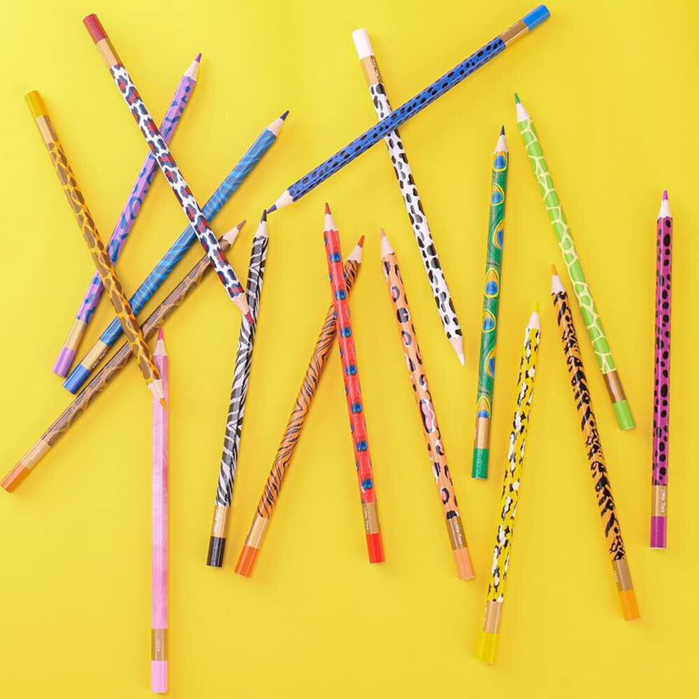 Penny Wise Quirky Wild Animal Jungle Theme Color Pencils | Set Of Multiple Shades | Attractive Colors For Kids & Girls | Fine Tip | Strong Nib | Ideal For Kids Return Gifts (Set Of 12 Shades)
