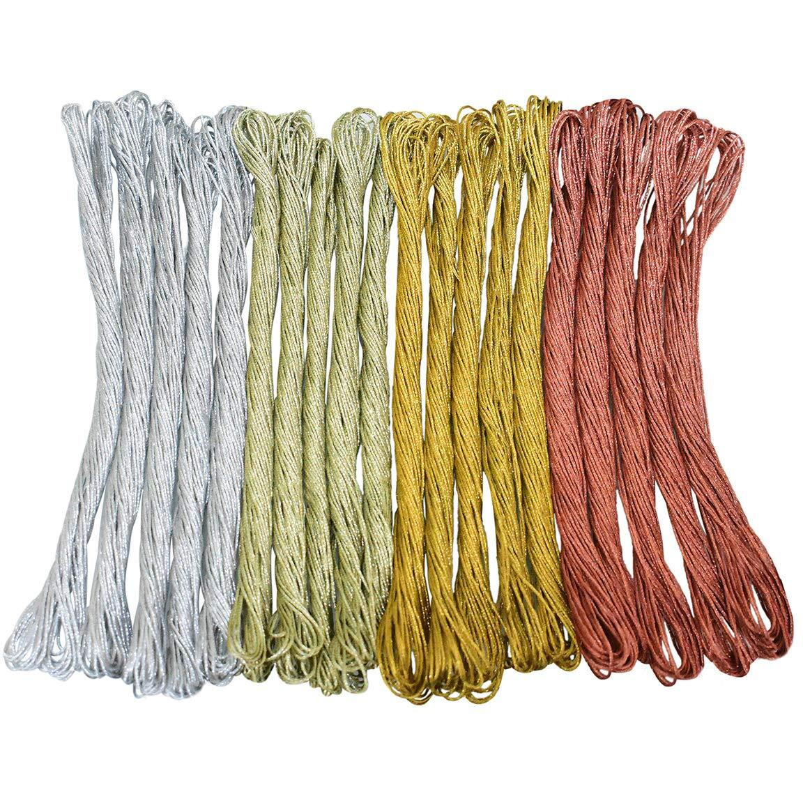 Embroiderymaterial Cotton Metallic Embroidery Cross Stitch Floss Threads(Multi Combo), 40 Gram