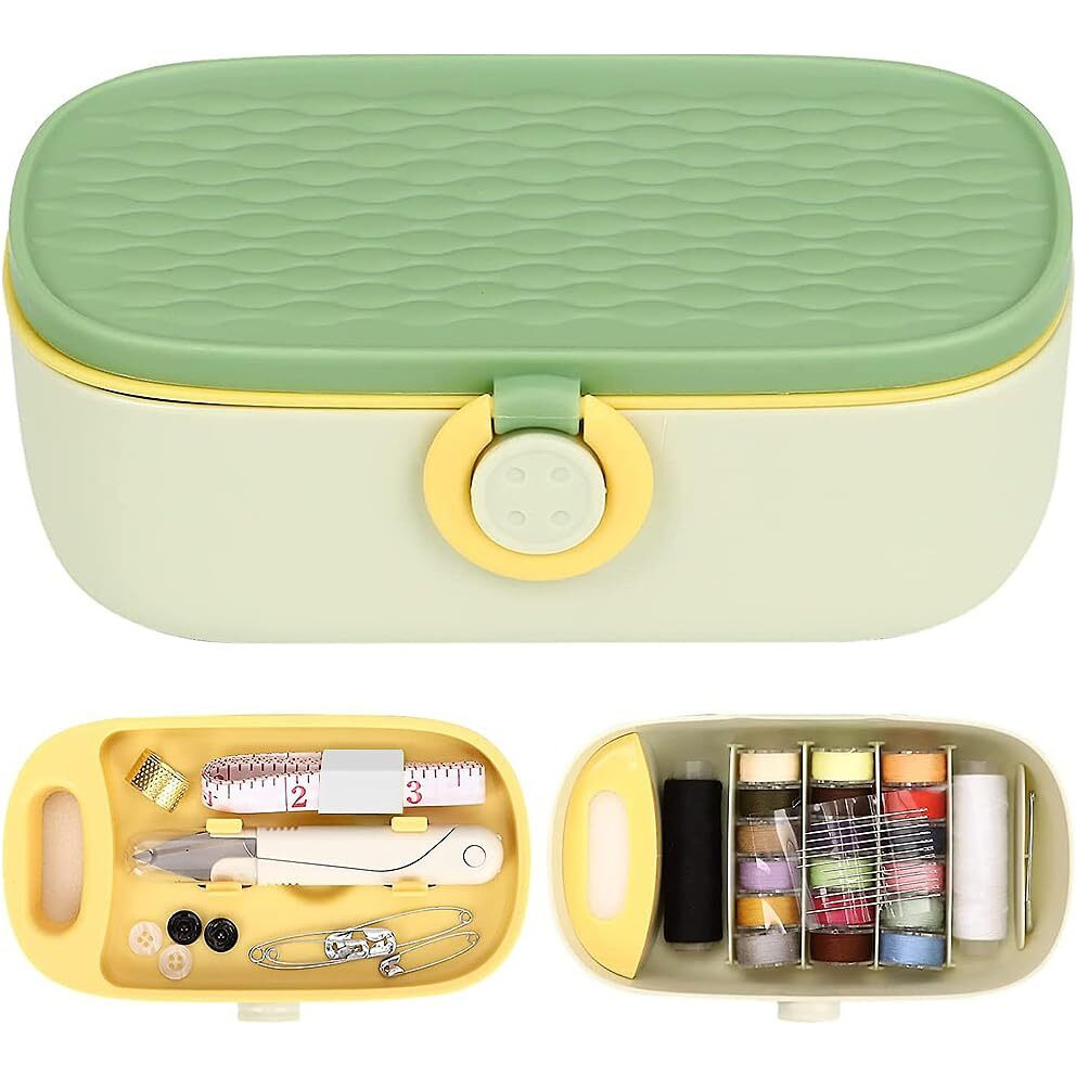 Elephantboat Sewing Kit Full Set Portable,Sewing Kit Box For Home Use Travel Use Portable Stitching With Spools Of Thread,Scissors Thimble Threader Buttons