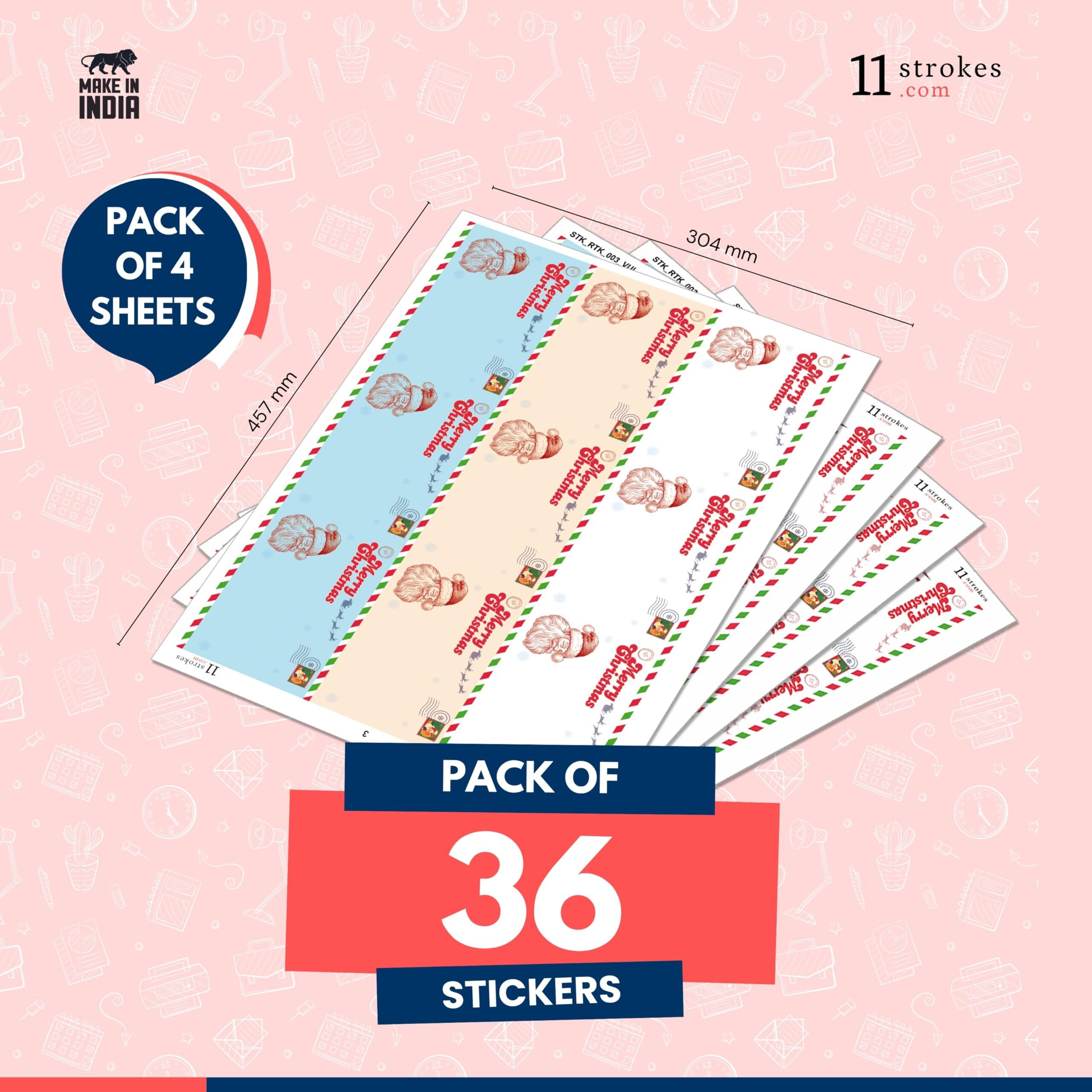 11 Strokes Christmas Stickers Set For Cards - Merry Christmas Name Labels For Tags, Aesthetic Gifts, Sticker Sheets, Craft Kit Paper