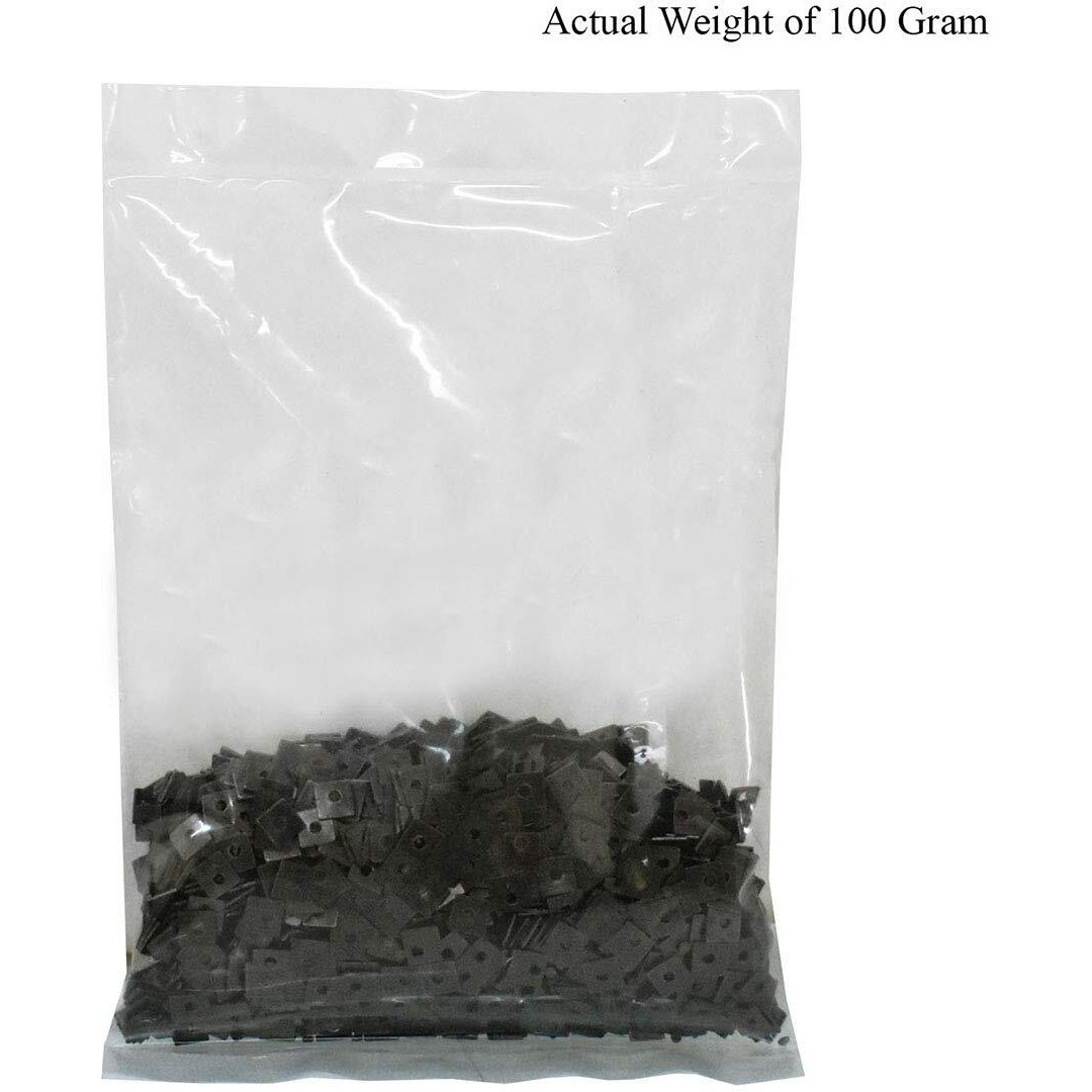 Embroiderymaterial Square Shape Centre Hole Sequins Metal Sequins For Craft And Embroidery Purpose 100Gm (Gunmetal Color, 4Mm)