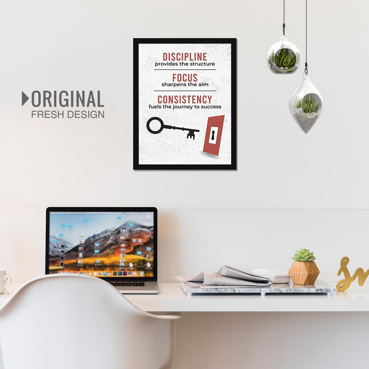Chaka Chaundh - Discipline Quote - Discipline Provides The Structure Focus Sharpens The Aim Consistency Fuels The Journey To Success - Motivational Quotes For Office, Student - (11 X 14 Inches)