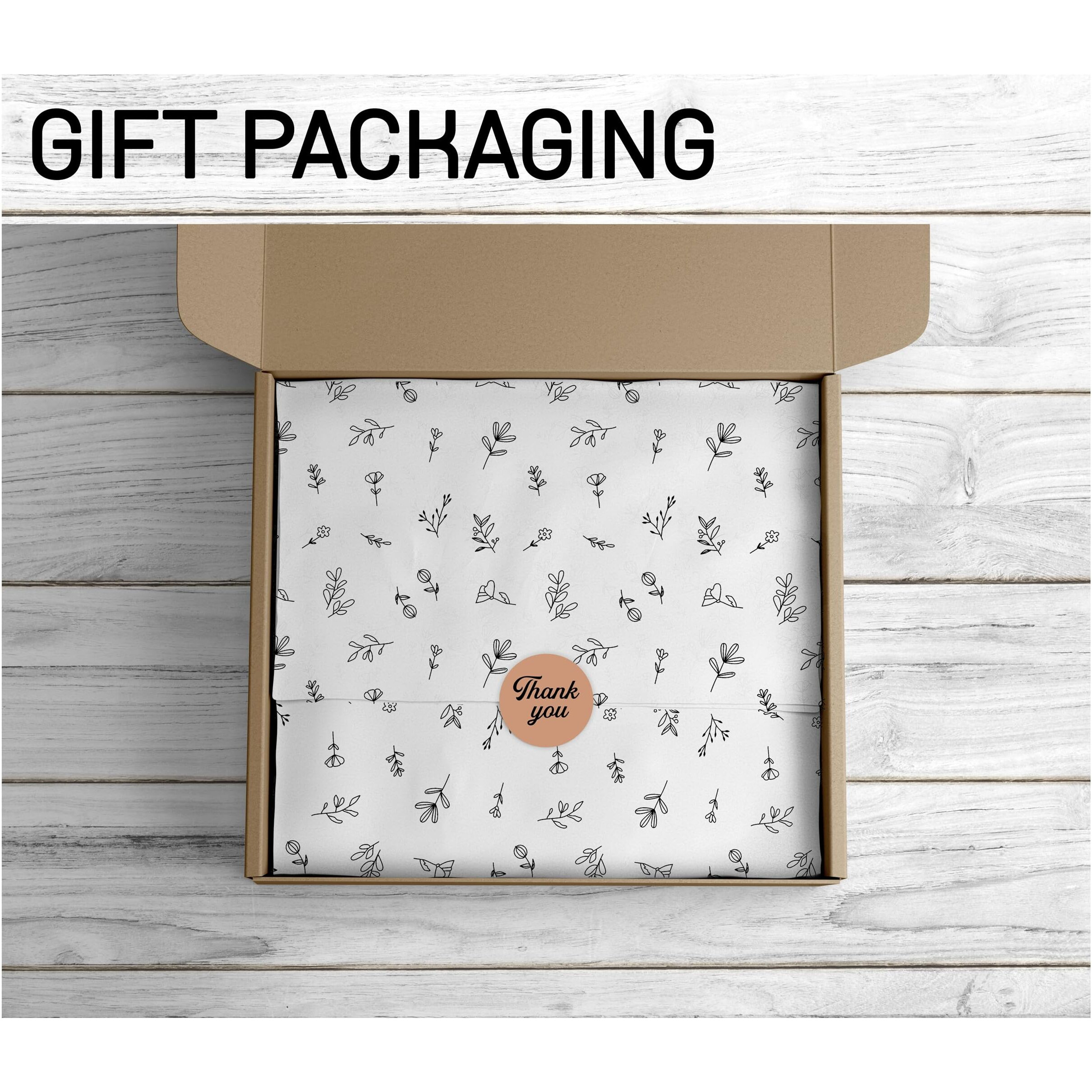 Townbus-100 Nos Of Leafy Printed Wrapping Paper|Perfect For Gift Wrapping, Storage, Stuffing, Wrapping Of Cloths, Arts And Crafts & Other Business Uses|Acid Free, 100 Pieces,White