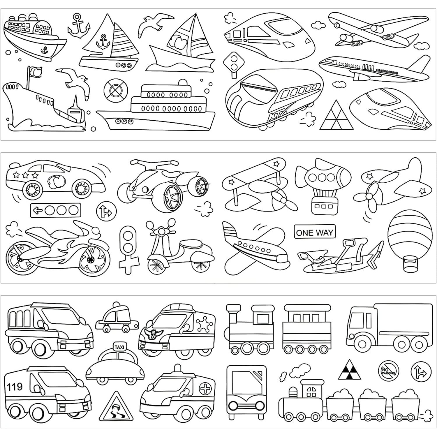Antoyz Cartoon And Doodle Art Drawing Paper Roll For Kids Tution Class Learning 30 Cm X 300 Cm (Multi Design)