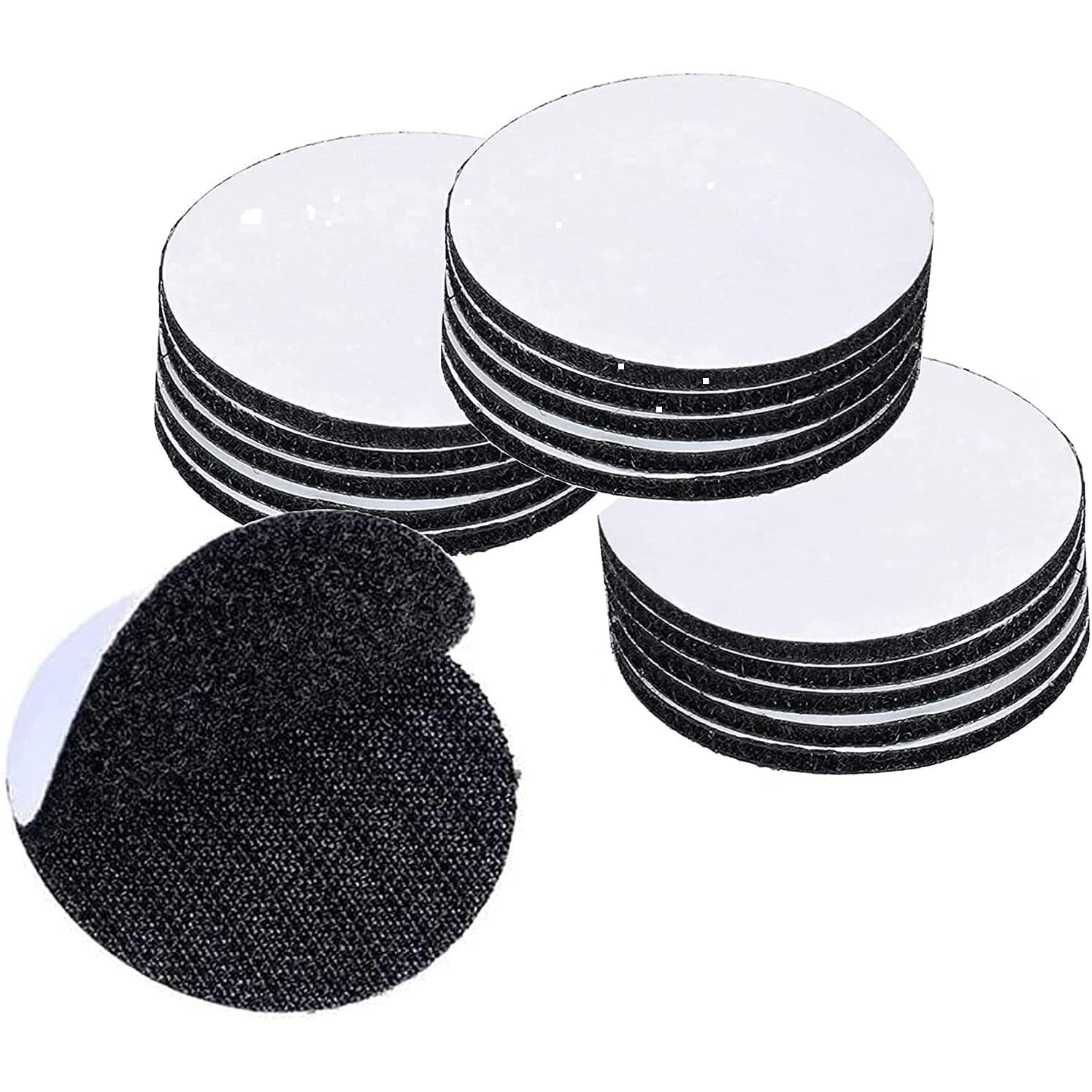 Ekeshvar Double Sided Hook Loop Dots Adhesive Sticky Back Coins Self Adhesive Fastener Interlocking Tape For Couch Cushions,Carpet, Stair Treads Carpet, Diy Craft, Round 2 Inch, Black (Set Of 10)