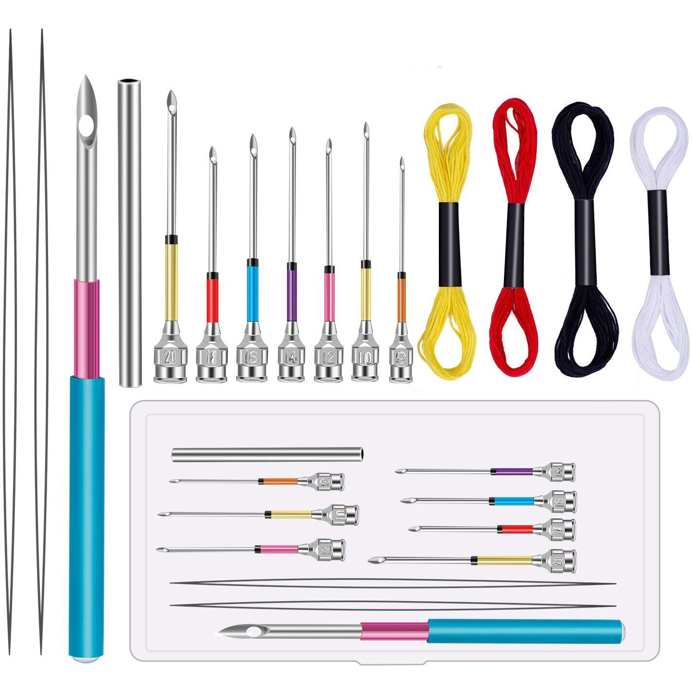 Hasthip 15 Pcs Tufting Punch Needles Kit For Women Girl With Different Thickness Pinholes,Embroidery Stitching Punch Needle For Cross Stitch Tools Knitting Needle Art Handmaking Sewing