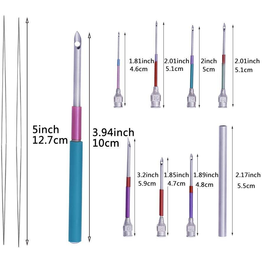 Hasthip 15 Pcs Tufting Punch Needles Kit For Women Girl With Different Thickness Pinholes,Embroidery Stitching Punch Needle For Cross Stitch Tools Knitting Needle Art Handmaking Sewing