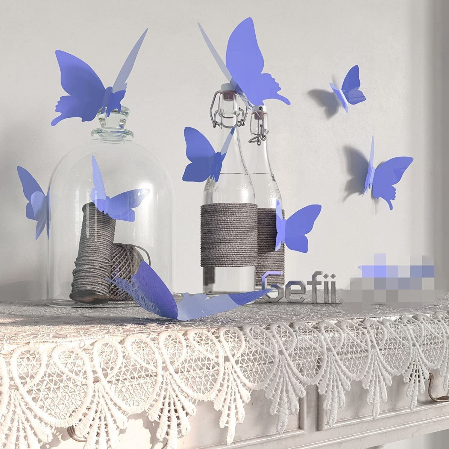 Jaamso Royals Red And Blue Combo Self Adhesive Wall Sticker (Set Of 2)