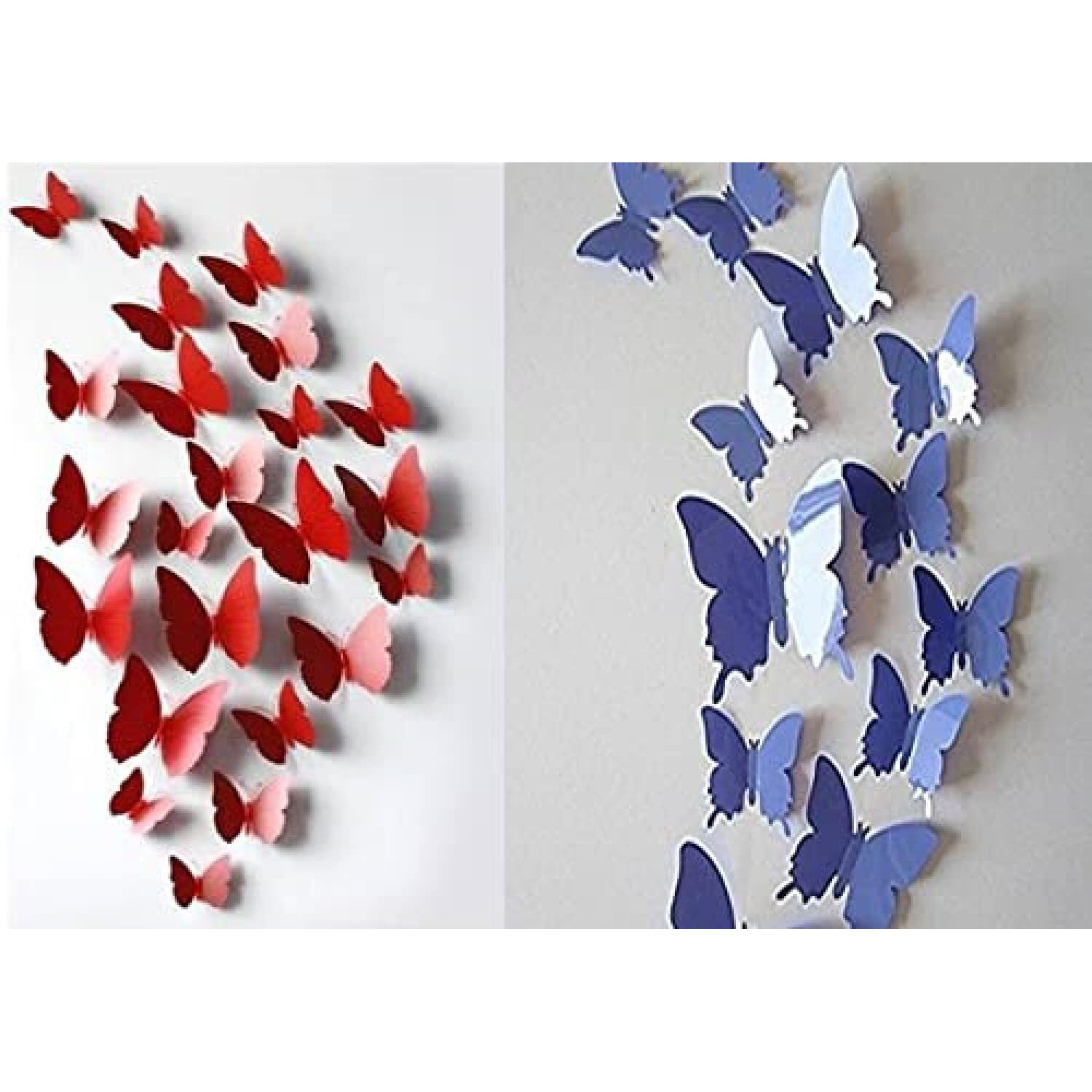 Jaamso Royals Red And Blue Combo Self Adhesive Wall Sticker (Set Of 2)