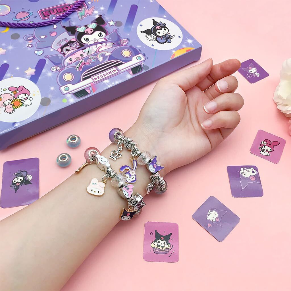 Patpat Kawaii Charm Bracelet Making Kit Diy Jewelry Making Craft Gift Set Kawaii Sanrio-Themed Bracelet Making Charm Beads Kit Diy Friendship Beacets, Necklace Craft Kit Christmas Gift For Girls