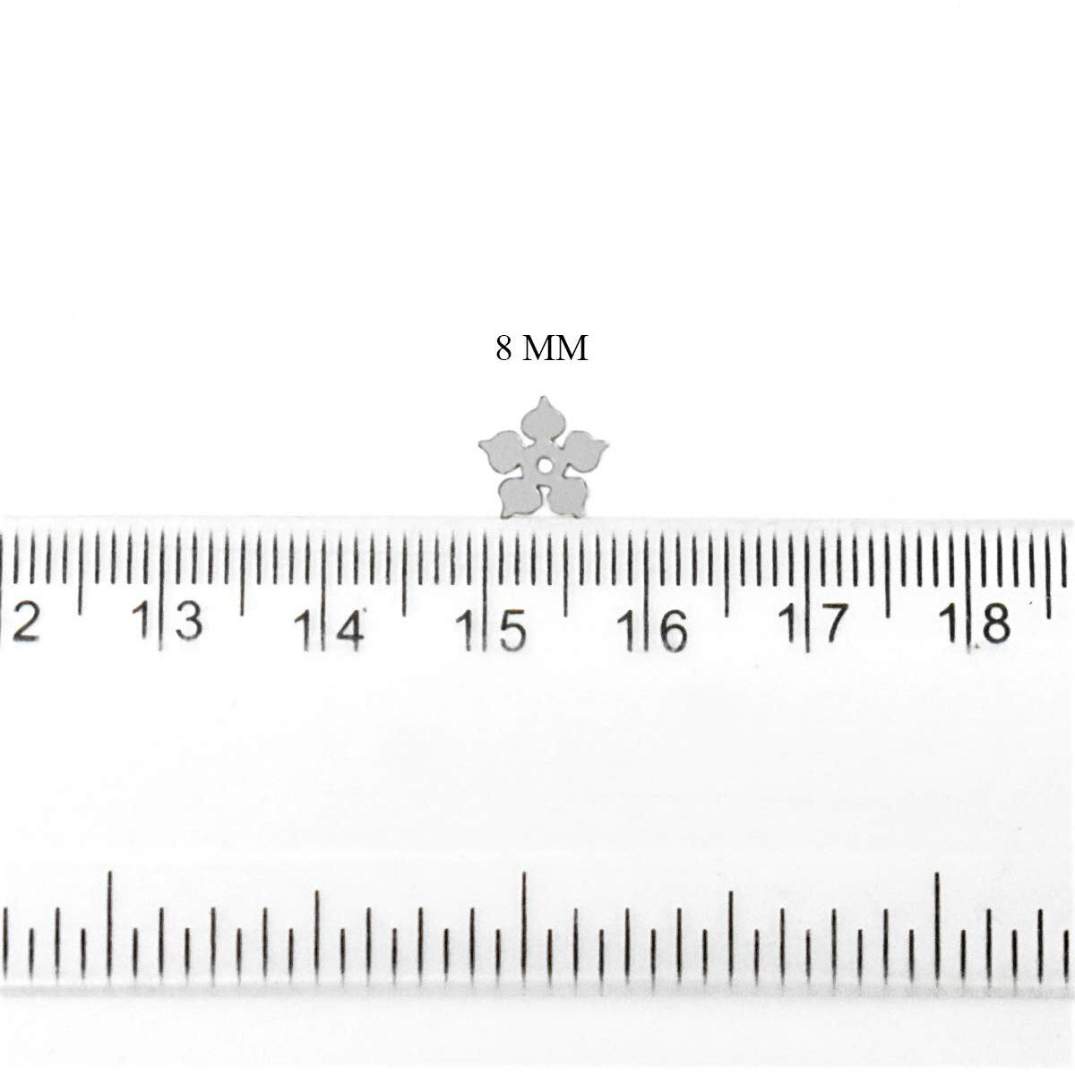 Embroiderymaterial Flower Shape Sequins Sitara For Craft And Embroidery 50Gm (Silver Color, 8Mm)