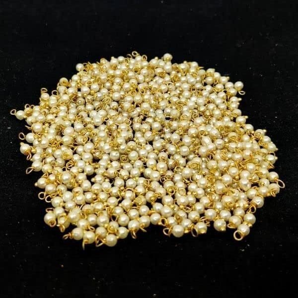 Beads N Fashion Gold Finish Lorials Pearl Latkan Beads  3Mm, 50G Pack For Jewelry Making, Beading, Embroidery & Craft Projects