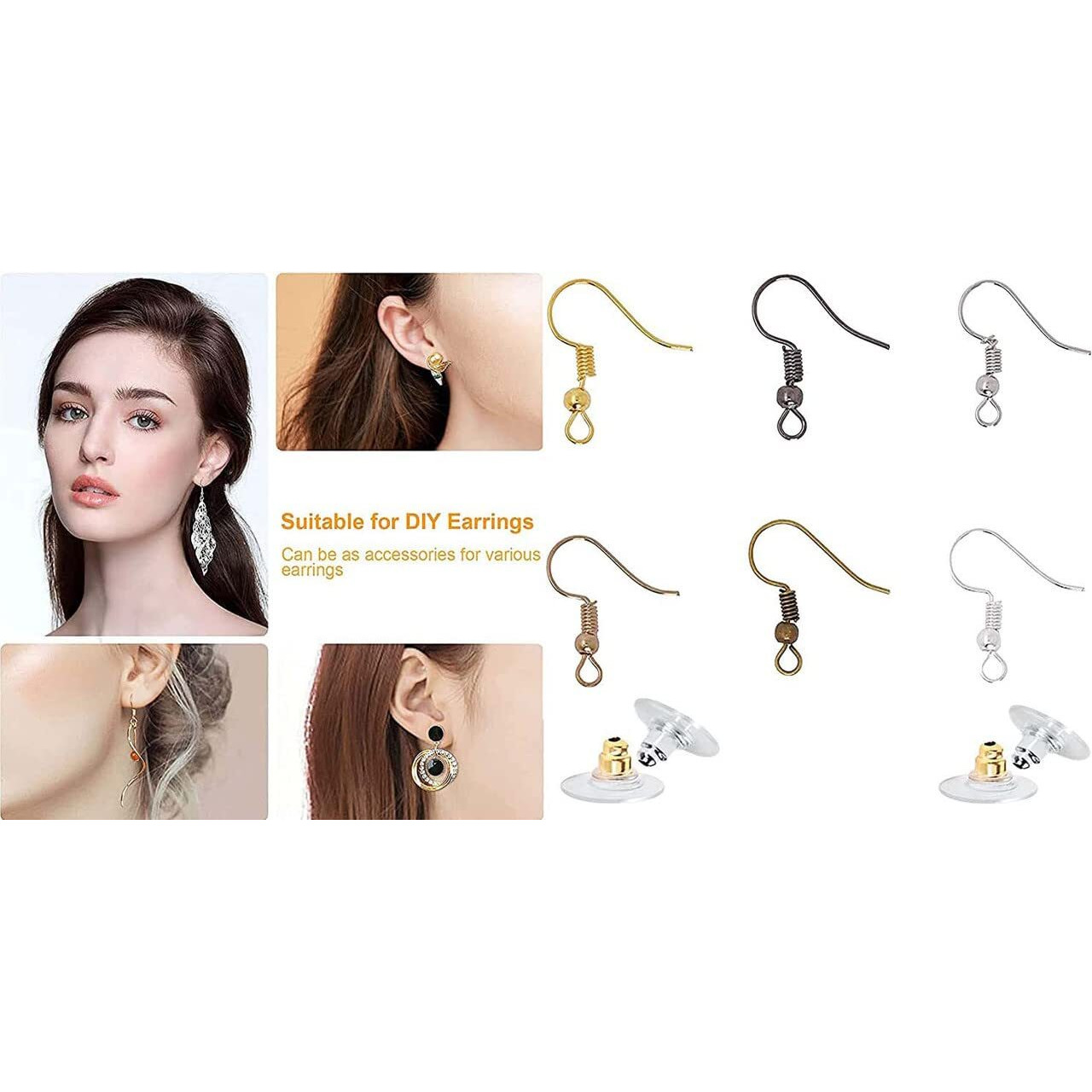 Diy Crafts 25 Gram, Silver, Earring Hooks For Jewelry Making  Earring Making Kit  Earring Hook Earring Kit For Making Earrings Mix (25 Gram, Silver), Metal