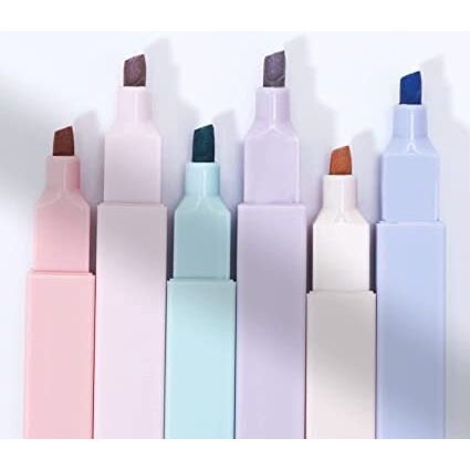 Atiramaniya Multicolor Highlighter Marker Aesthetics Kawaii Stationary Pen | Bible Highlighters And Pens No Bleed Mild Soft Chisel Students School (Highlighter Pen 6 Pcs)
