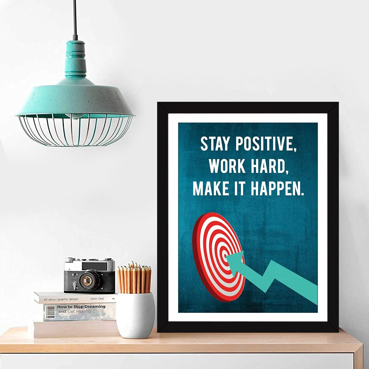 Chaka Chaundh - Positive Quotes Frames For Student &Study Room - Positive Quotes Wall Frame For Office - Positive Quotes Wall Posters - Hard Work Quotes With Frames (13.6 X 10.6 Inches)