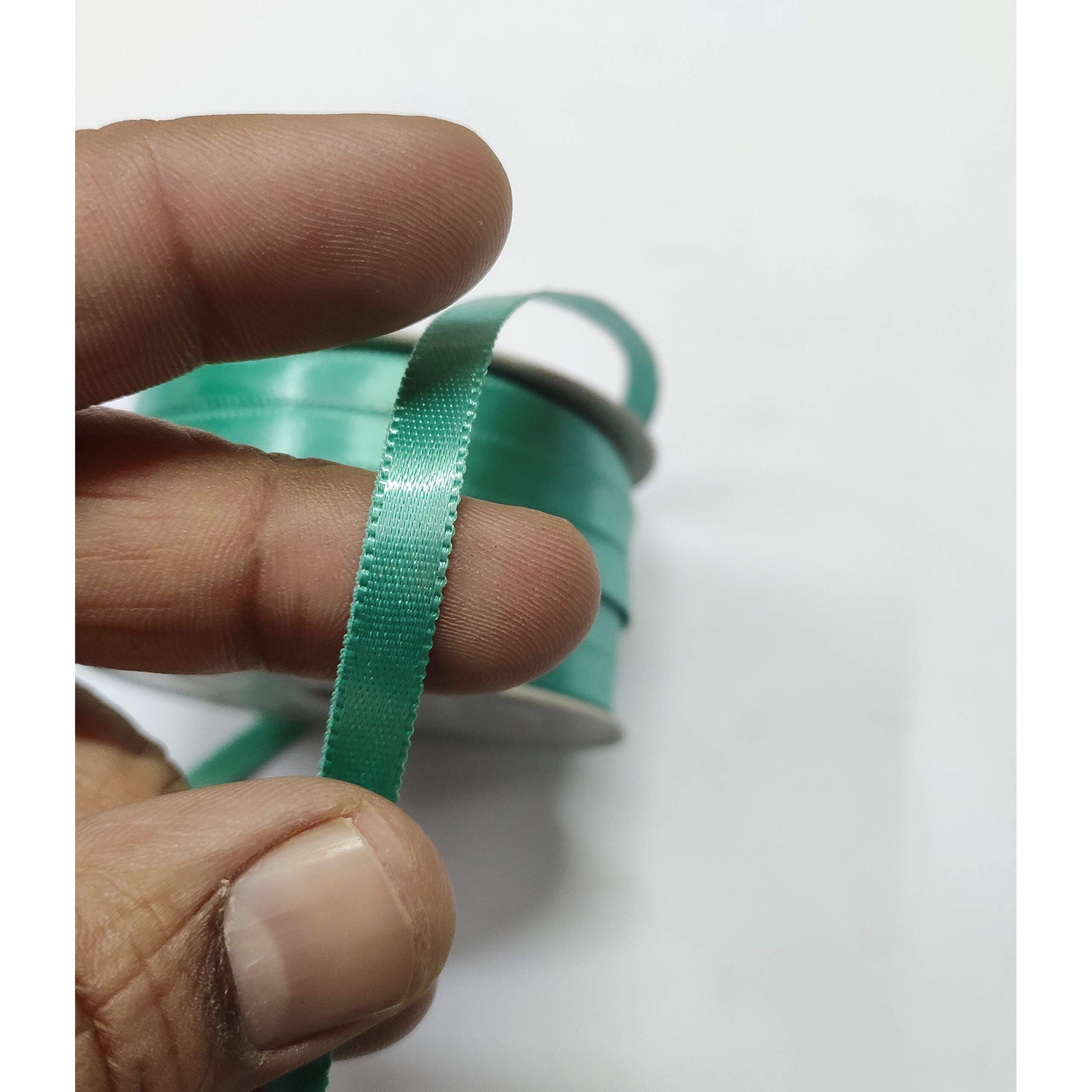 Omx Size - 0.25 Inch(6Mm), 45 Mtr Satin Ribbon For Decoration, Gift Wrapping, Multi-Purpose Use, (Sea Green)