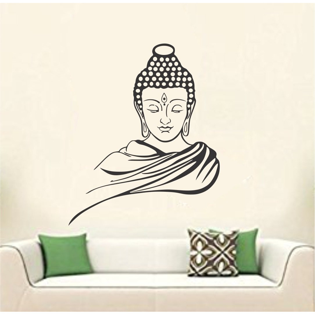 Asmi Collections Wall Stickers God Buddha - Black