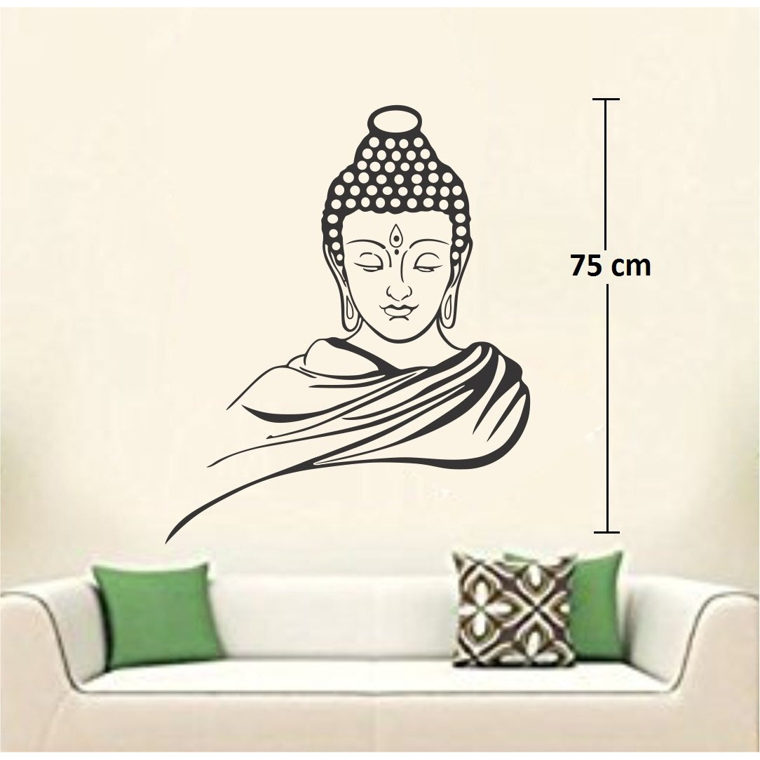 Asmi Collections Wall Stickers God Buddha - Black