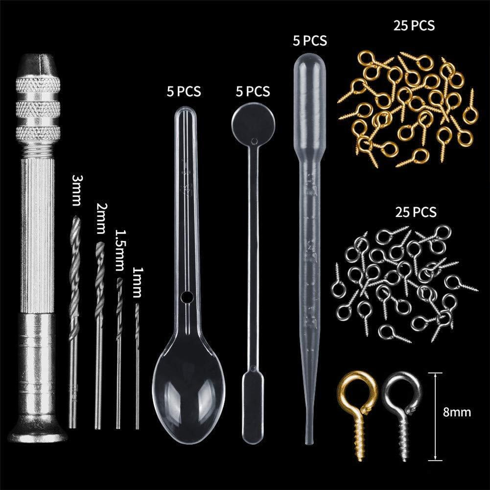Optifit 94 Pcs Resin Silicone Resin Art Kit, Resin Mould Crafts For Making Jewelry Pendant Craft Diy, Christmas Gifts, Multicolor