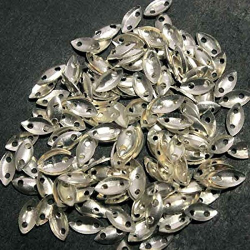 Embroiderymaterial Eye Shape Metal Sequins Sitara For Craft And Embroidery (100 Gram)