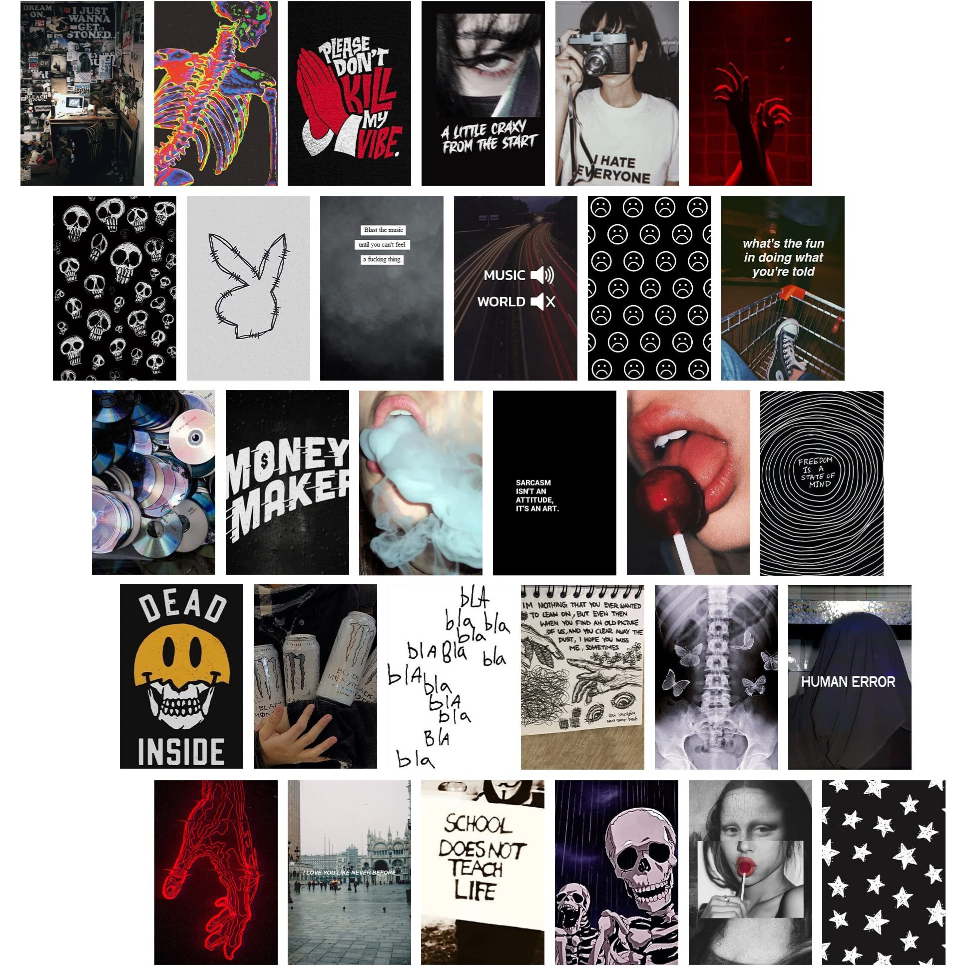 Thepaper9Store Wall Collage Kit (Black Grunge)