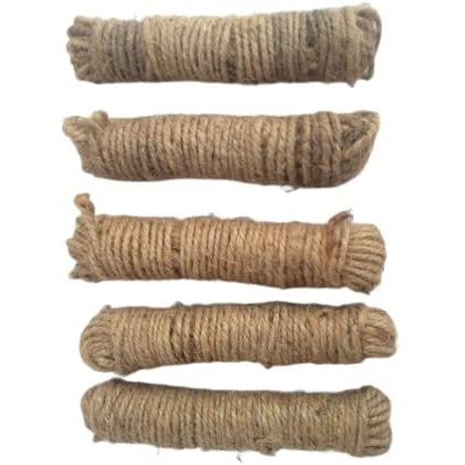 Hookcart Natural Jute Rope Linen Twine Rustic String Cord Rope Party Wedding Gift Wrapping Cords And Other Projects (10 Meters, 3Mm) Pack Of 5