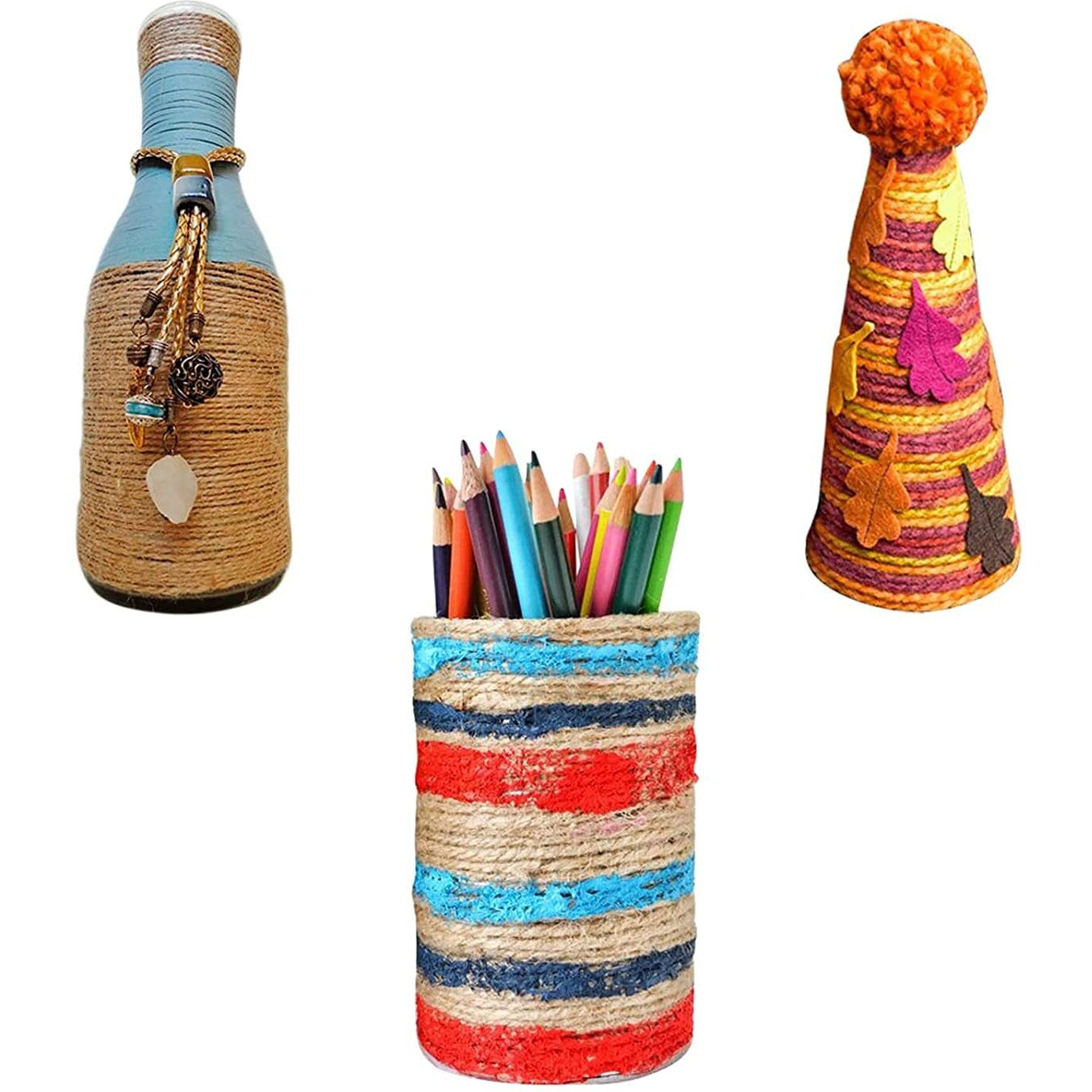 Hookcart Jute Twine Rope Spool, Rope Party Wedding Gift Wrapping Cords And Other Projects (10 Meters,3Mm) Pack Of 10