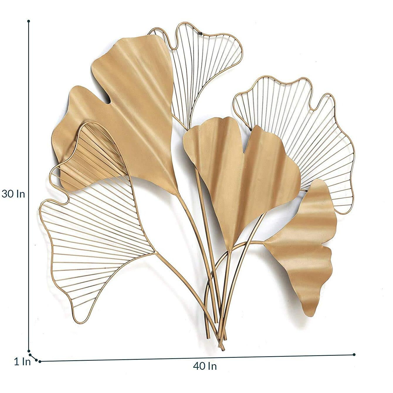 Decore Basket Golden 6 Zingo Leaf Decor For Home Decoration Size 30 * 1 * 40
