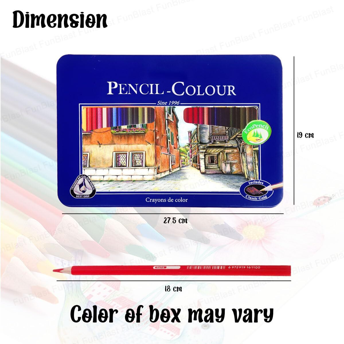 Funblast 48 Pcs Multicolor Wax Colored Pencils, Artist Drawing Pencils For Art Craft Work, Professionals, Students, Kids, Adults And Beginners