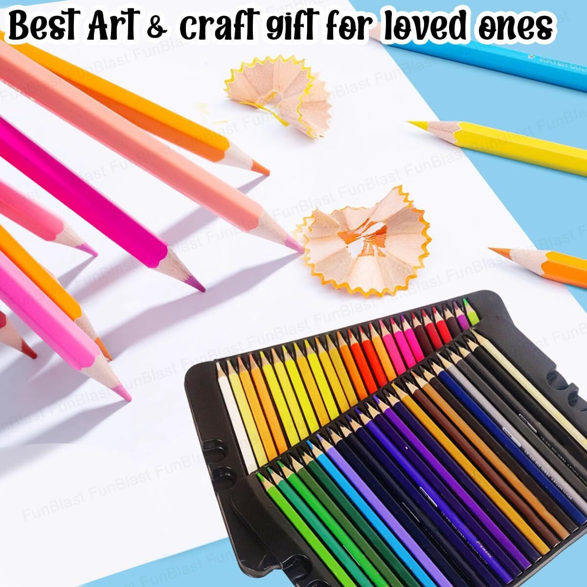Funblast 48 Pcs Multicolor Wax Colored Pencils, Artist Drawing Pencils For Art Craft Work, Professionals, Students, Kids, Adults And Beginners