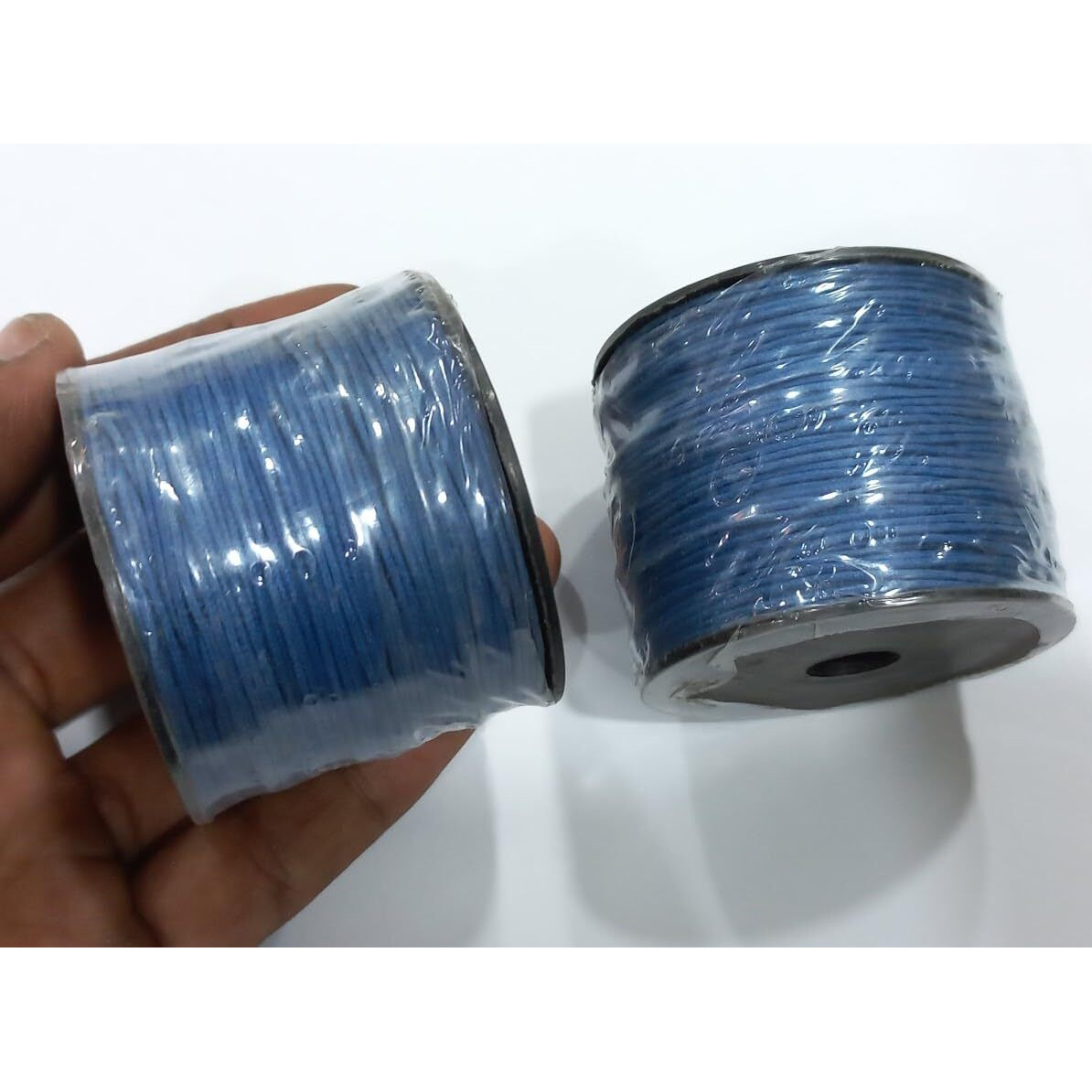 Omx, 0.5 Mm Thick Wax Cotton Cord For Diy Jewellery Making, Beading, Art And Craft Work And Handicrafts, (Navy Blue, 1 Roll, 100 Mtr)