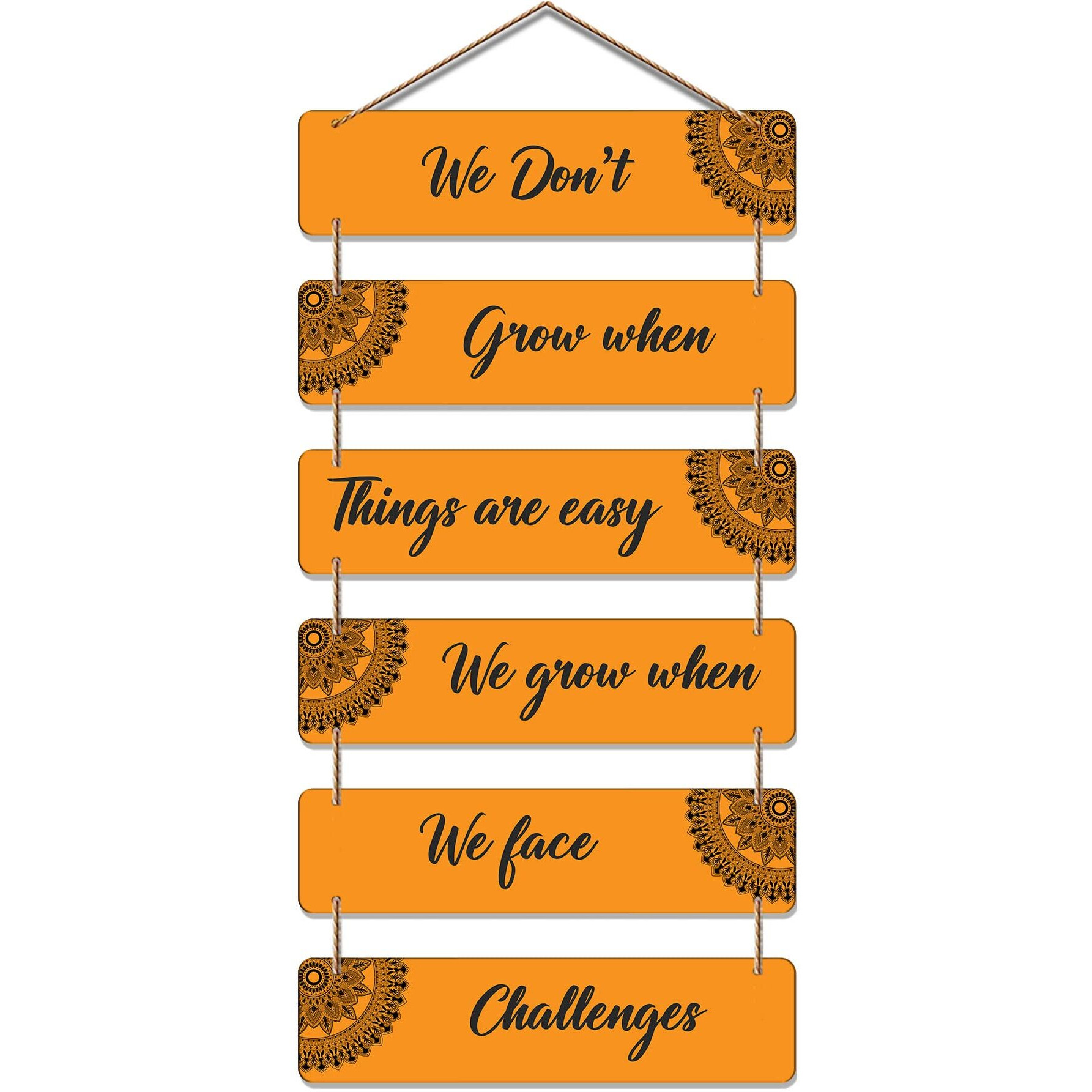 Artvibes Decorative Wall Hanging Wooden Art Decoration Item For Living Room | Bedroom | Home Decor | Gifts | Quotes Decor Item | Wall Art For Hall | Mdf Wall Decoration, Set Of 6(Wh_3247N)