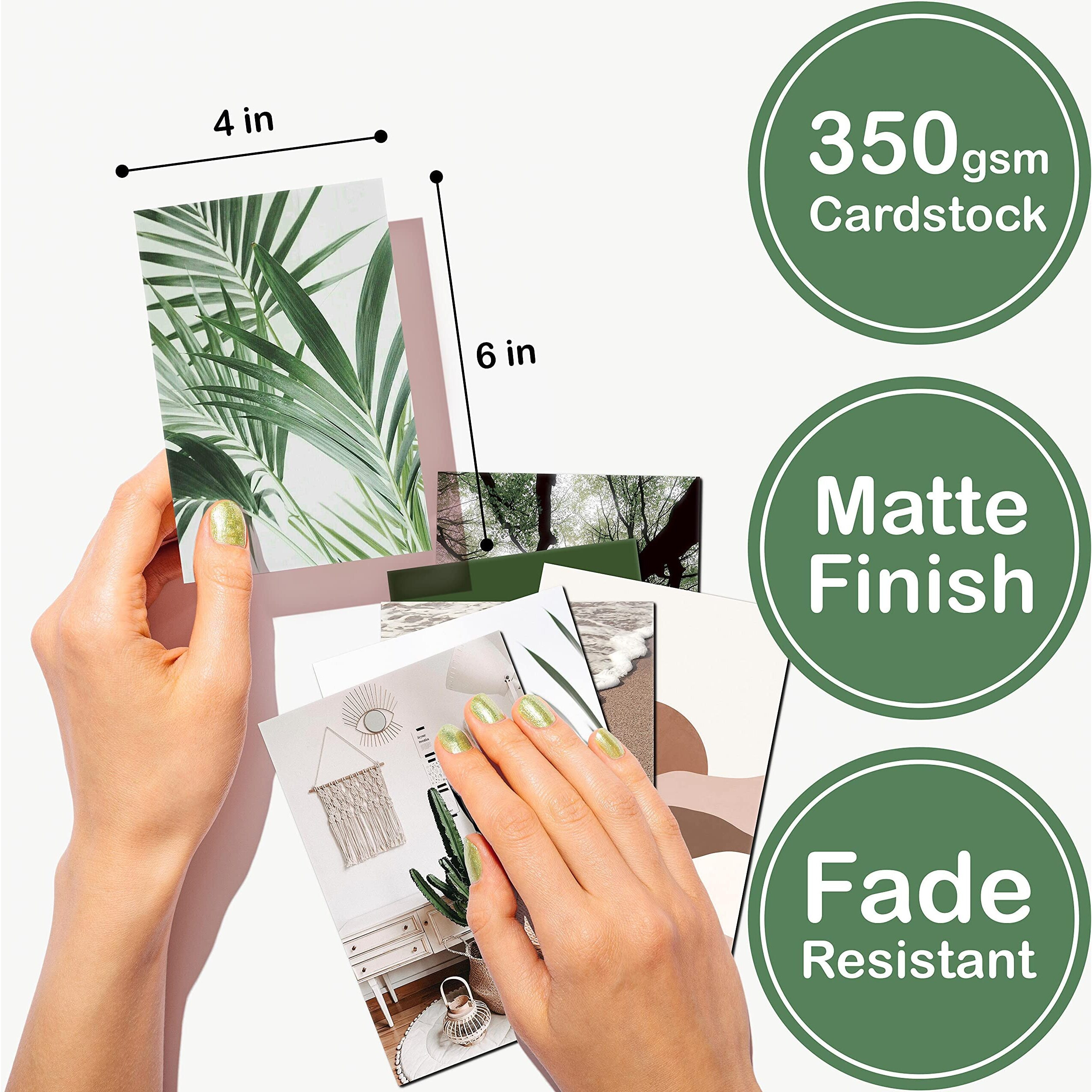 Hasthip 50 Sheet Wall Sticker Post Card Photo Display Decor Forest & Desert Collection Aesthetic Wall Sticker Wall Art Posters Room Decor 4X6 Inch Art Paper For Girls