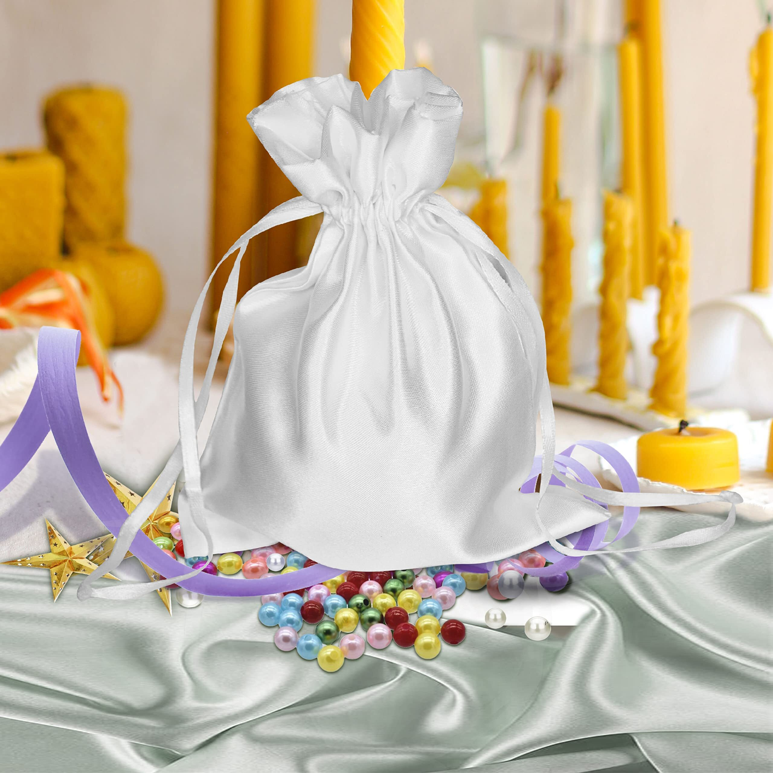 Pure Source India Metallic Satin Mix (13 * 16 Cm) Organza Potli Bags Pouch Best Gift Item (Set Of 12)