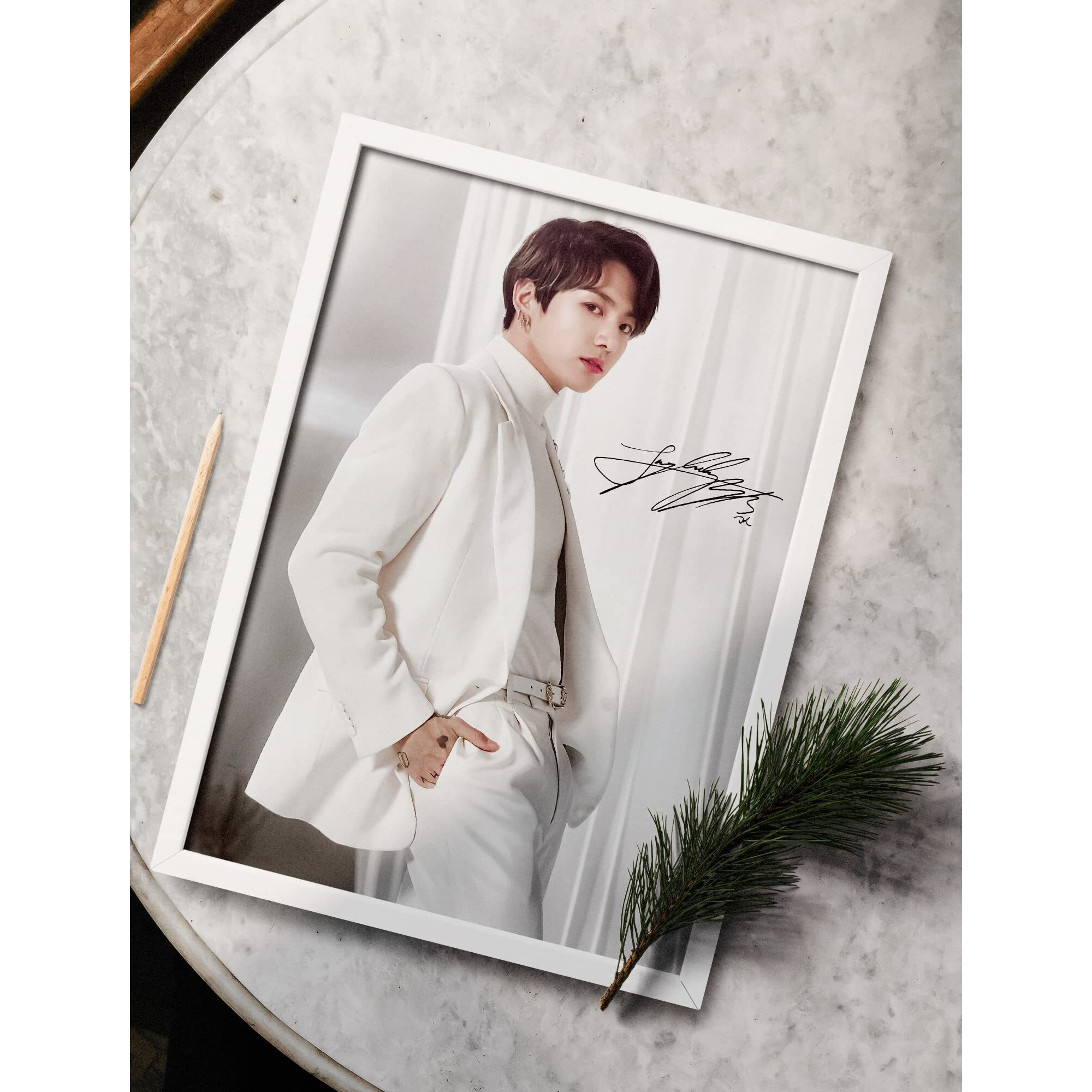 Since 7 Store Bts Jungkook Framed Poster (8X12 Inches) For Bts Fans/Room Decor/Gifting/Bangtan Boys/Aesthetic Wall Art
