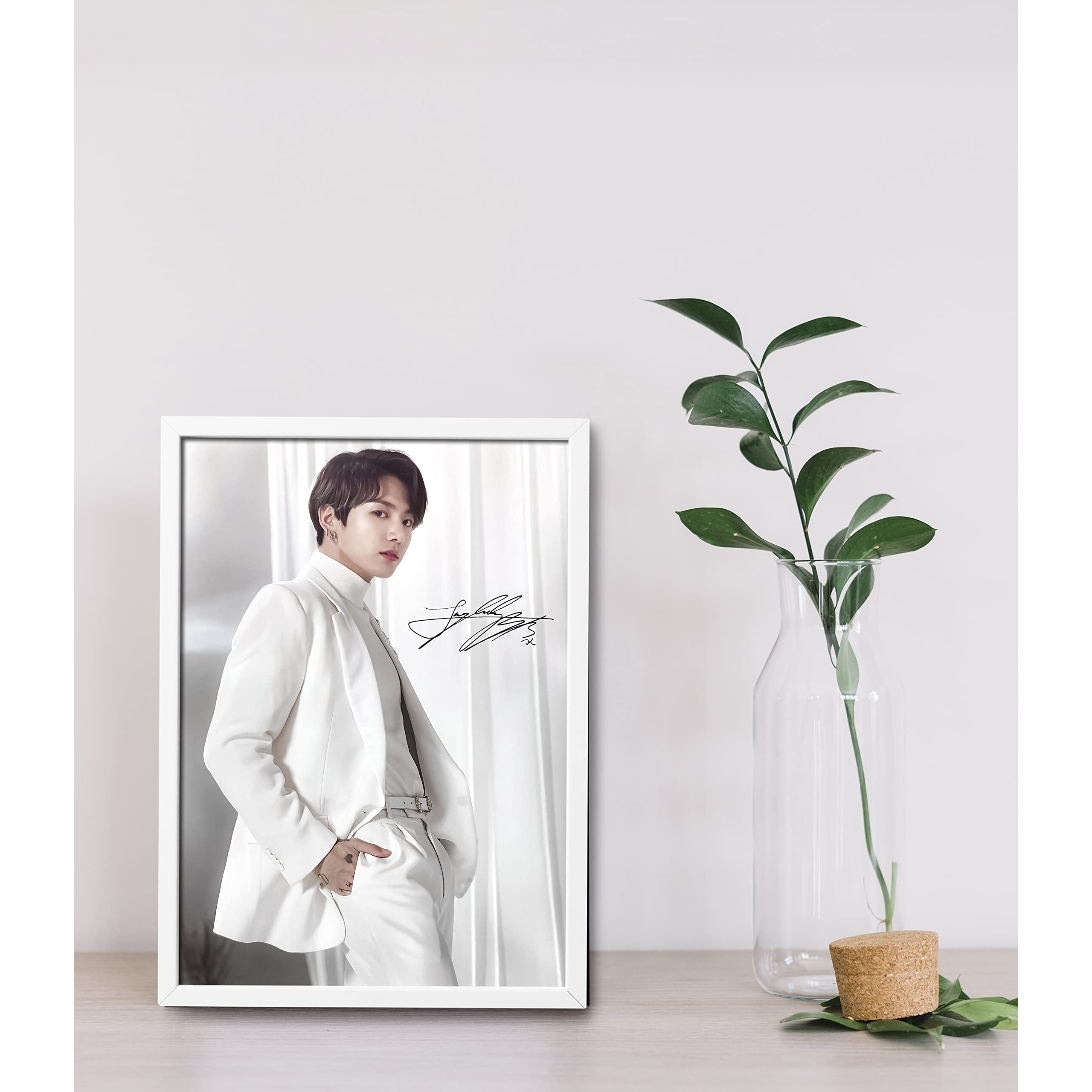 Since 7 Store Bts Jungkook Framed Poster (8X12 Inches) For Bts Fans/Room Decor/Gifting/Bangtan Boys/Aesthetic Wall Art