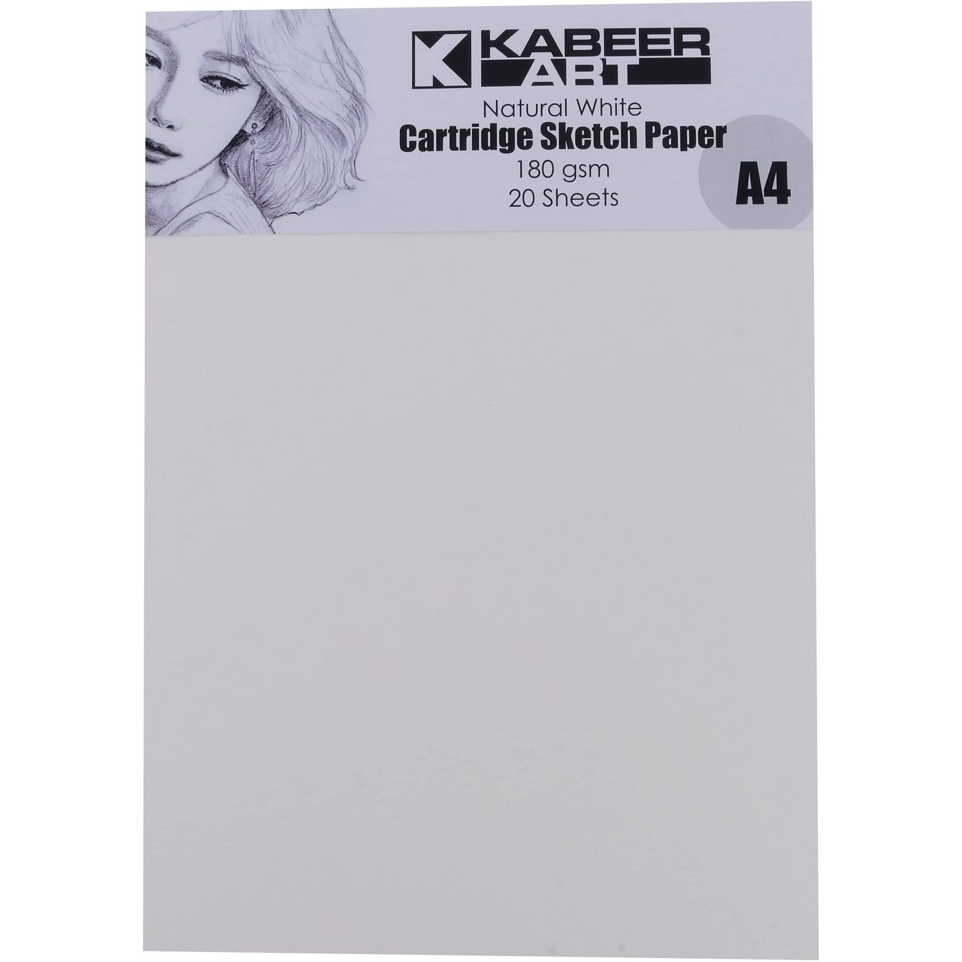 Kabeer Art 180Gsm Sketch And Drawing Paper, 20 Sheets A4 Size